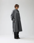 New Amsterdam Long Wool Jacket (grey check)