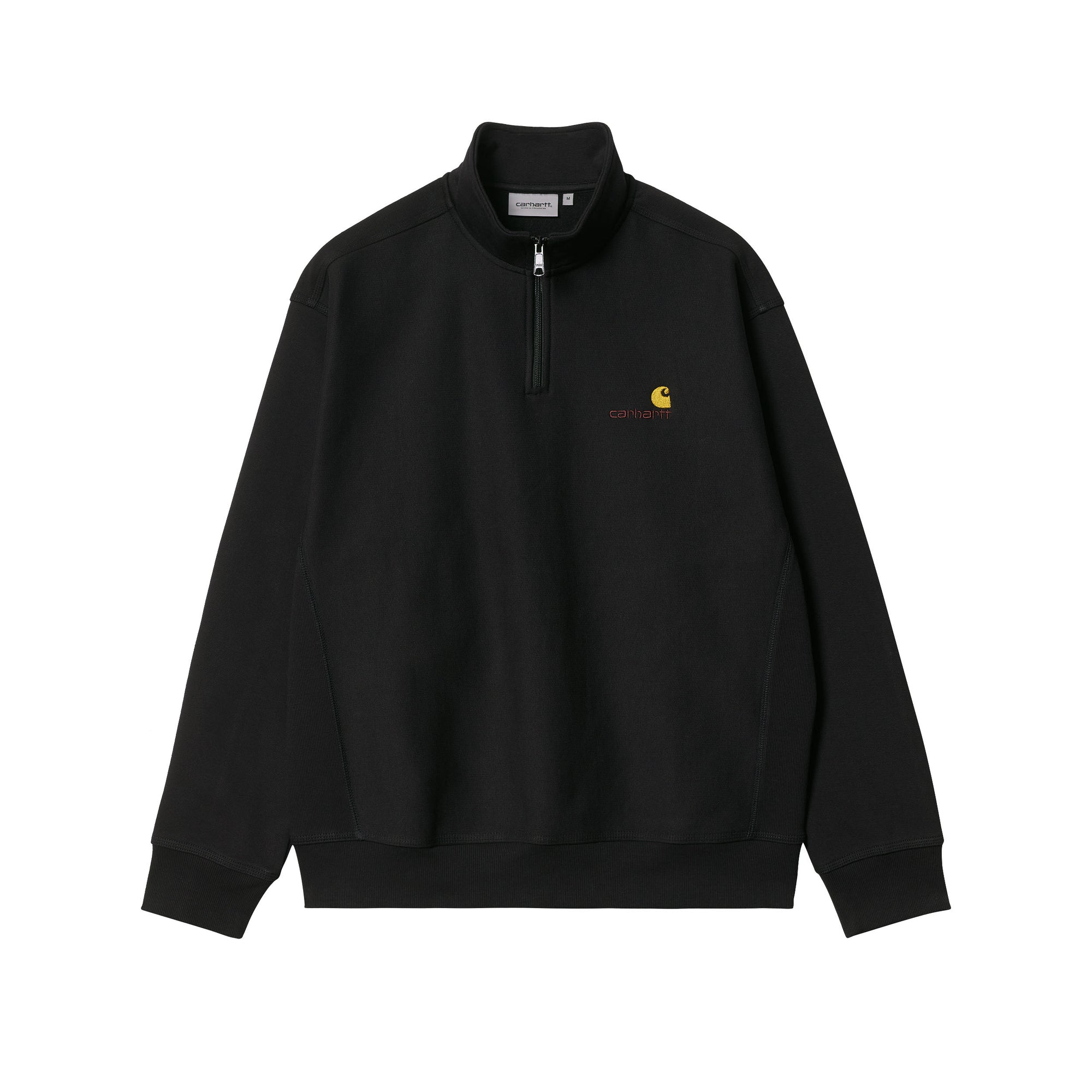 Carhartt WIP Half Zip American Script Sweat (black) - Blue Mountain Store