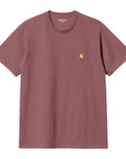 Carhartt S/S Chase T-Shirt  (dusty fuchsia/gold)