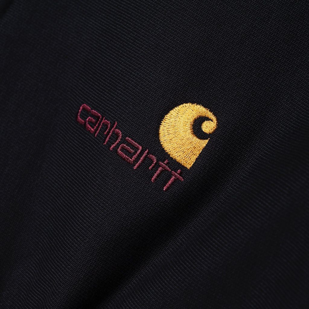 Carhartt WIP Half Zip American Script Sweat (black) - Blue Mountain Store