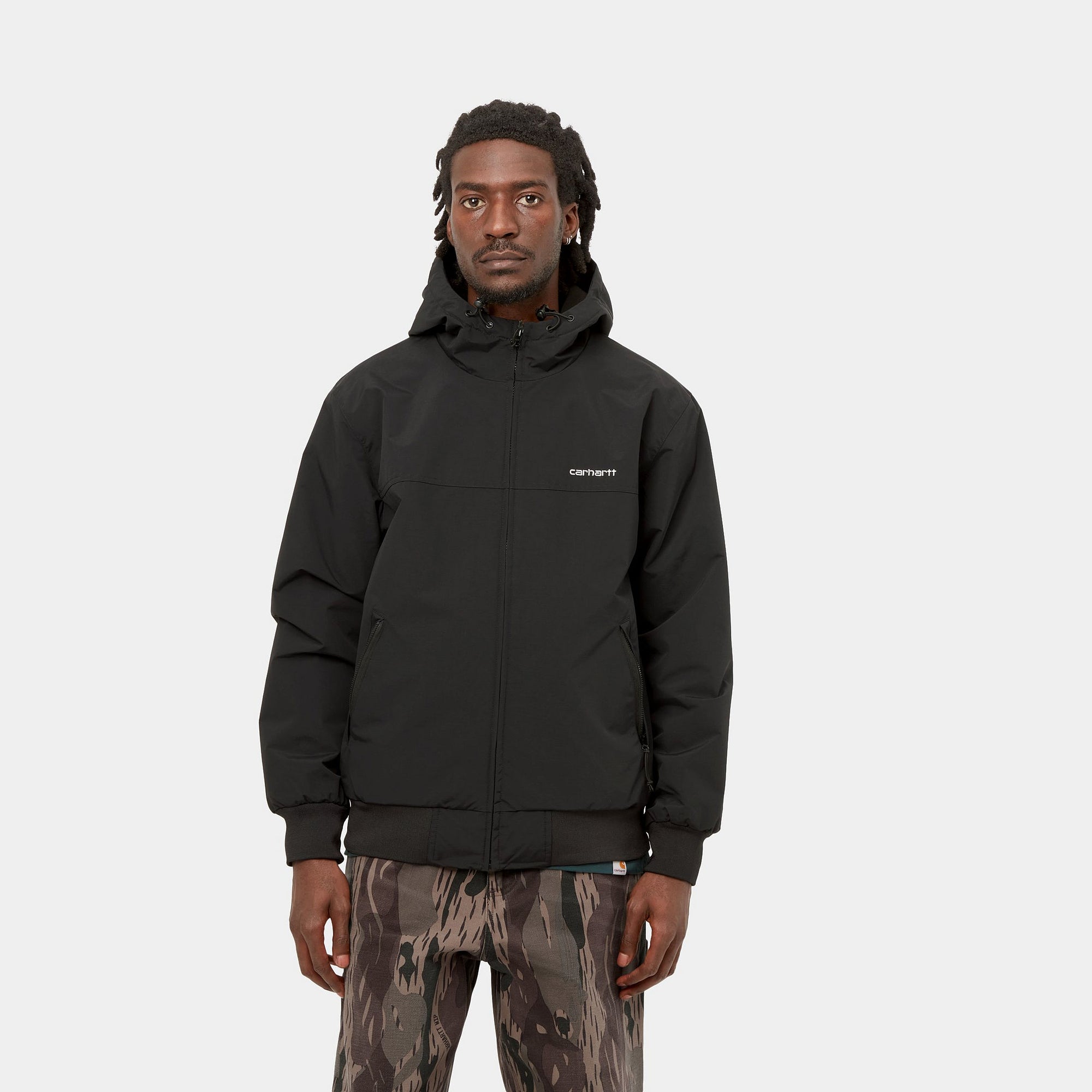 Carhartt Hooded Sail Jacket (black/white) - Blue Mountain Store